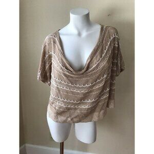 KNITTED AND KNOTTED Beige White Open Knit